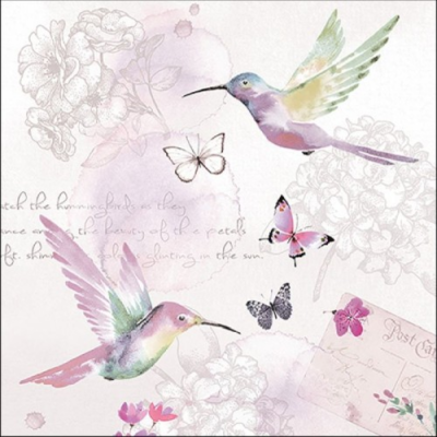 Pale Hummingbirds papírszalvéta 33x33cm, 20db-os