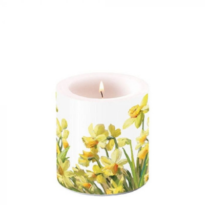 Golden Daffodils átvilágítós gyertya 8x7,5cm