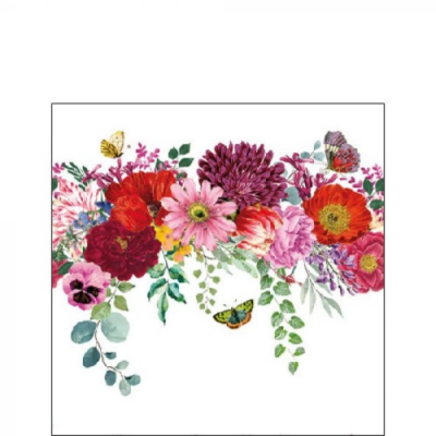 Flower Border papírszalvéta 25x25cm, 20db-os