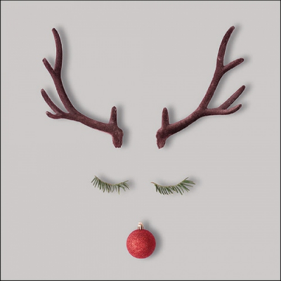 Christmas Reindeer Grey papírszalvéta 33x33cm, 20db-os