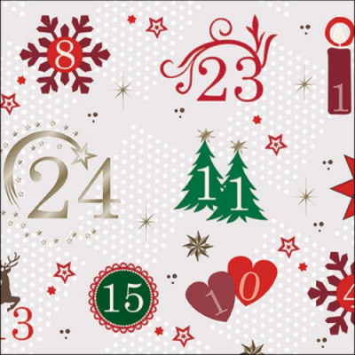 Advent Calendar papírszalvéta 33x33cm, 20db-os