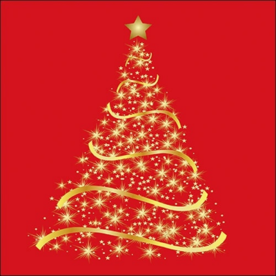 Shining Tree red papírszalvéta 33x33cm, 20 db-os