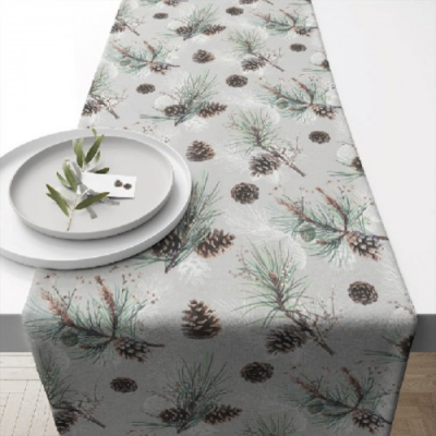 Karácsonyi mintás asztali futó - 40x150cm - Pine Cone All Over