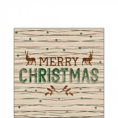 Classy Christmas Brown papírszalvéta 25x25cm, 20db-os