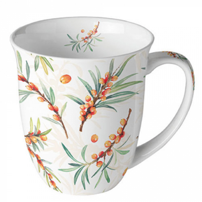 Porcelán bögre - 400ml - Sea Buckthorn