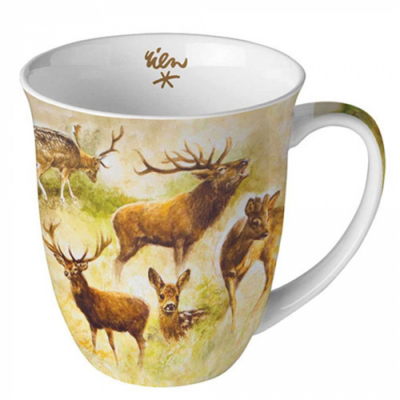 Collage of deers porcelán bögre 400ml