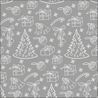 Outlined ornaments silver papírszalvéta 33x33cm, 20db-os