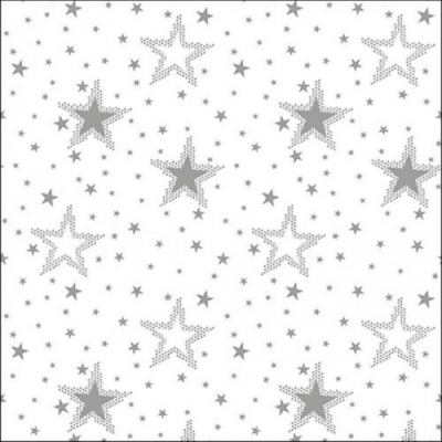 Night sky silver/white papírszalvéta 33x33cm, 20db-os