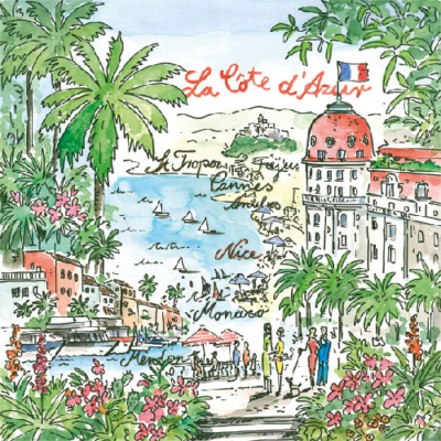 Cote d' Azur papírszalvéta 33x33cm, 20db-os