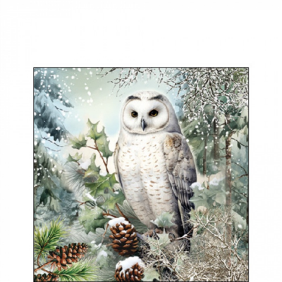 Snowy owl papírszalvéta 25x25cm, 20db-os