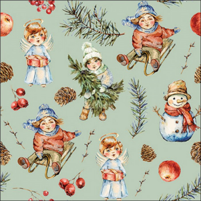 Playing outside green papírszalvéta 33x33cm, 20db-os