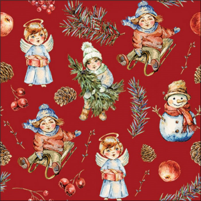 Playing outside red papírszalvéta 33x33cm, 20db-os