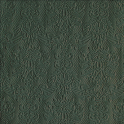 Elegance deep forest green dombornyomott papírszalvéta 40x40cm, 15db-os
