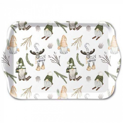 Karácsonyi tálca 13x21cm Forest gnomes