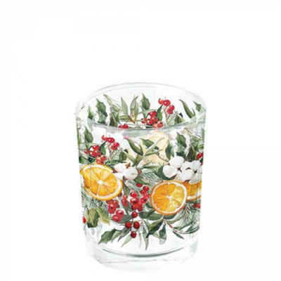 Winter Oranges üveg mécsestartó