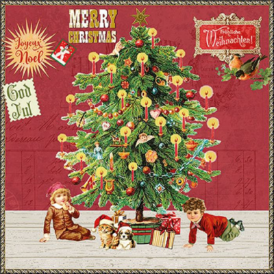 Under the X-Mas tree red papírszalvéta 33x33cm, 20db-os