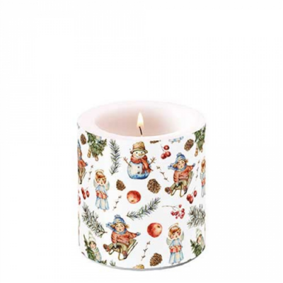 Playing outside white átvilágítós gyertya 8x7,5cm