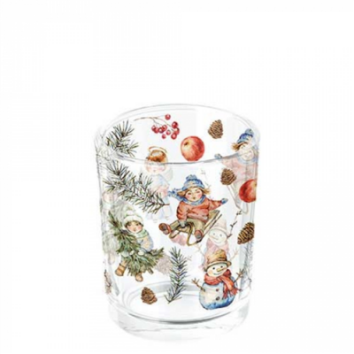 Playing outside white üveg mécsestartó