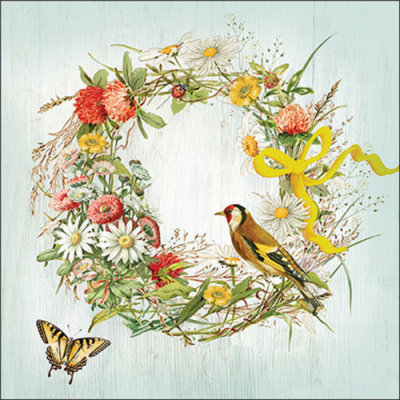 Wreath with ribbon papírszalvéta 33x33cm, 20db-os