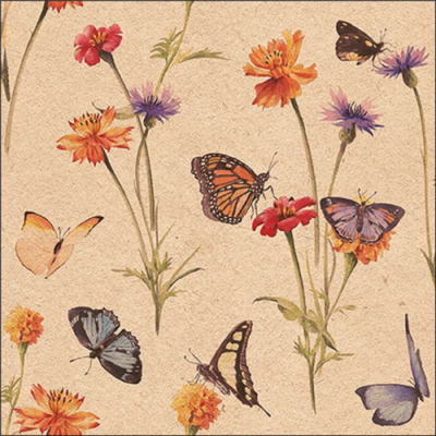 Butterfly garden nature papírszalvéta 33x33cm, 20db-os