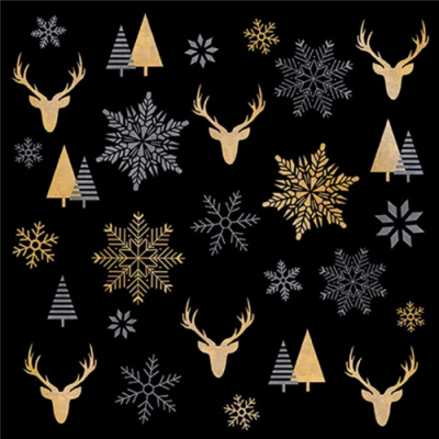 Winter silhouettes black papírszalvéta 33x33cm, 20db-os