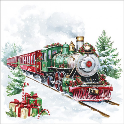 Christmas train papírszalvéta 33x33cm, 20db-os