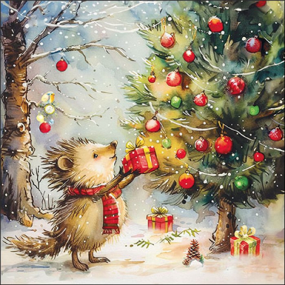 Present for hedgehog papírszalvéta 33x33cm, 20db-os