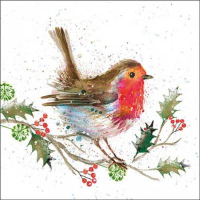 Winter robin papírszalvéta 33x33cm, 20db-os