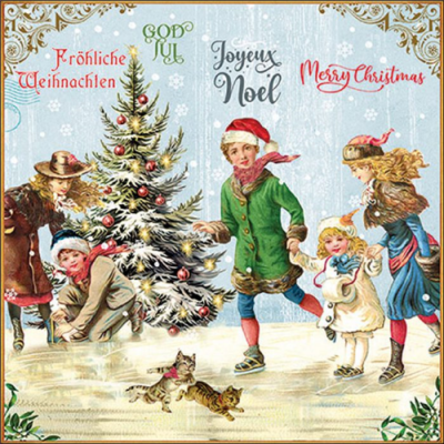 X-Mas on ice blue papírszalvéta 33x33cm, 20db-os