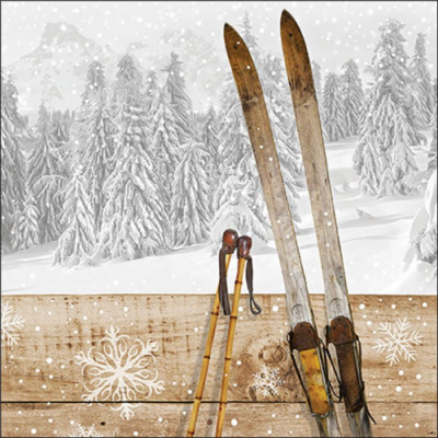 Retro ski papírszalvéta 33x33cm, 20db-os