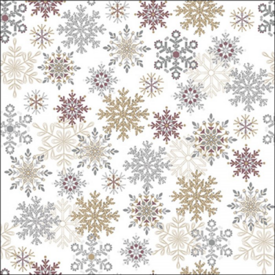 Snowflakes all over white papírszalvéta 33x33cm, 20db-os