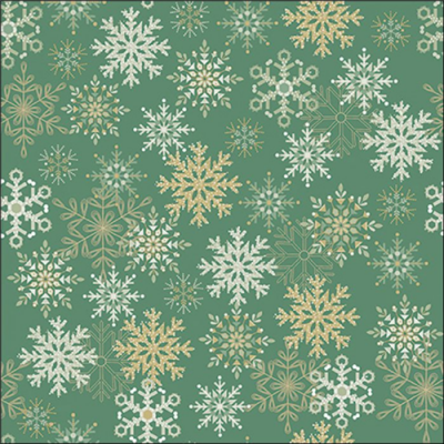 Snowflakes all over green papírszalvéta 33x33cm, 20db-os