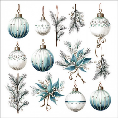 Hanging decorations silver papírszalvéta 33x33cm, 20db-os