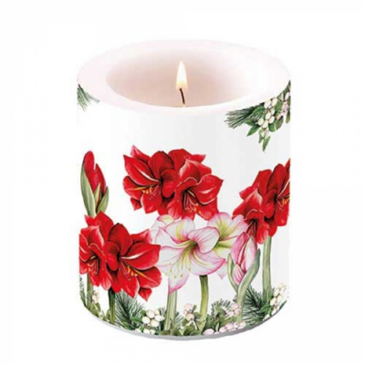 Blooming amaryllis white átvilágítós gyertya 10x10xcm