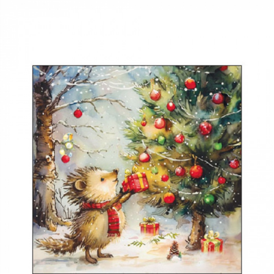 Present for hedgehog papírszalvéta 25x25cm, 20db-os