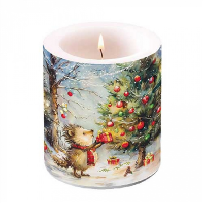 Present for hedgehog átvilágítós gyertya 10x10xcm