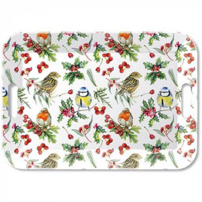 Birds in Winter műanyag nagytálca 33x47cm