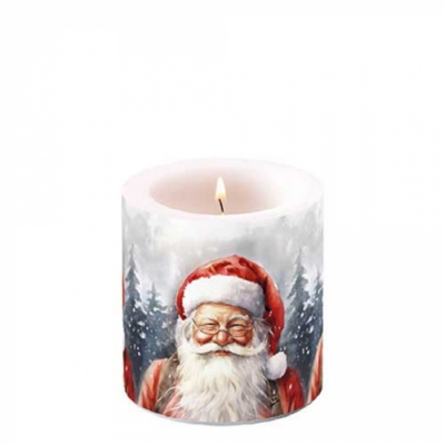 Happy Santa átvilágítós gyertya 8x7,5cm