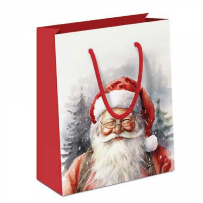 Happy Santa papír ajándéktáska 22x13x25cm