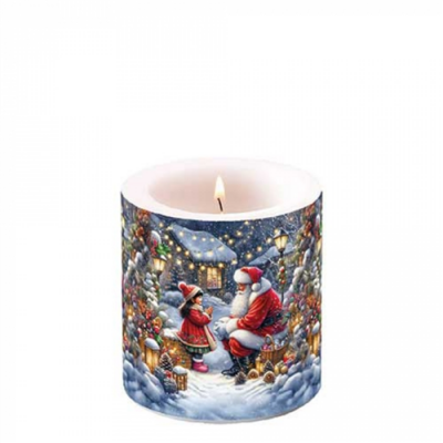 Talking to Santa átvilágítós gyertya 8x7,5cm