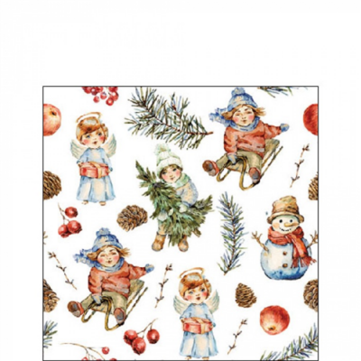 Playing outside white papírszalvéta 25x25cm, 20db-os