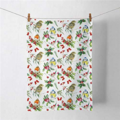 Birds in Winter konyharuha 50x70cm, 100% pamut