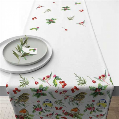 Birds in Winter asztali futó 40x150cm, 100% pamut