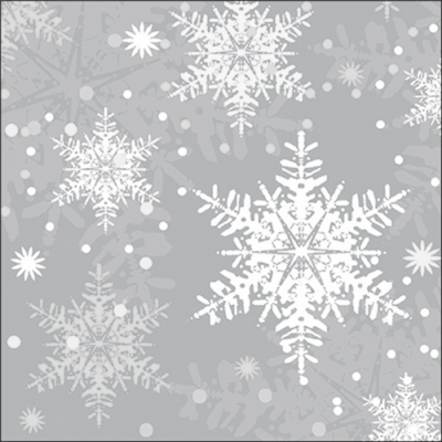 Snowflakes silver papírszalvéta 33x33cm, 20db-os