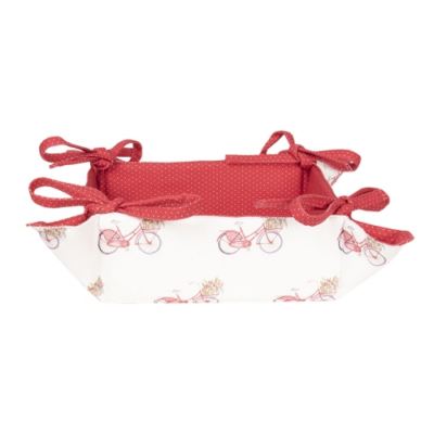 Clayre & Eef RBC47 Kenyérkosár 35x35cm pamut, Red Bicycle