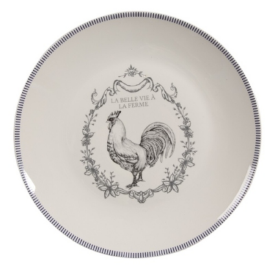 Porcelán tányér - 20x2cm - French Rooster