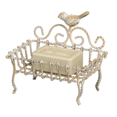 Fém szappantartó, madaras