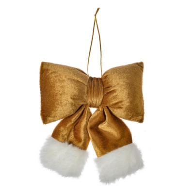 Arany színű masni, dekorációs függődísz