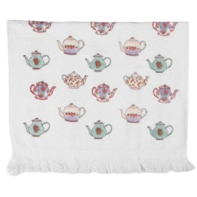 Konyhai kéztörlő, teáskanna mintás