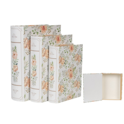 Halvány rózsás karton könyvdoboz szett 3 részes